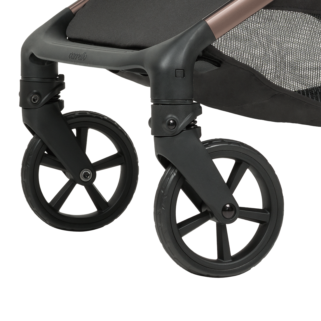 Passeggino Atom M 2025 ruote anteriori girevoli con bloccaggio.