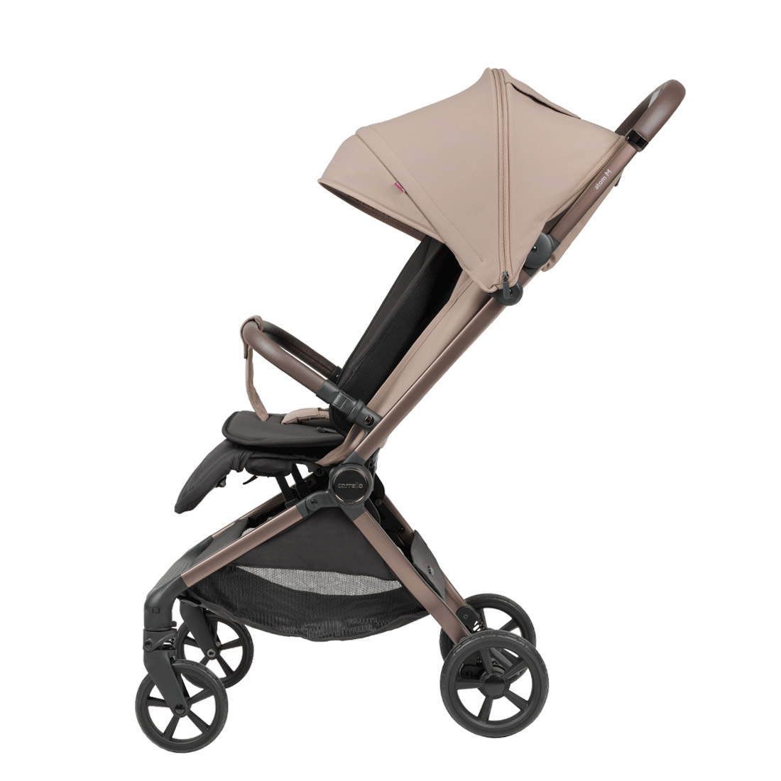 Passeggino Atom M 2025 regolazione meccanica dello schienale.
