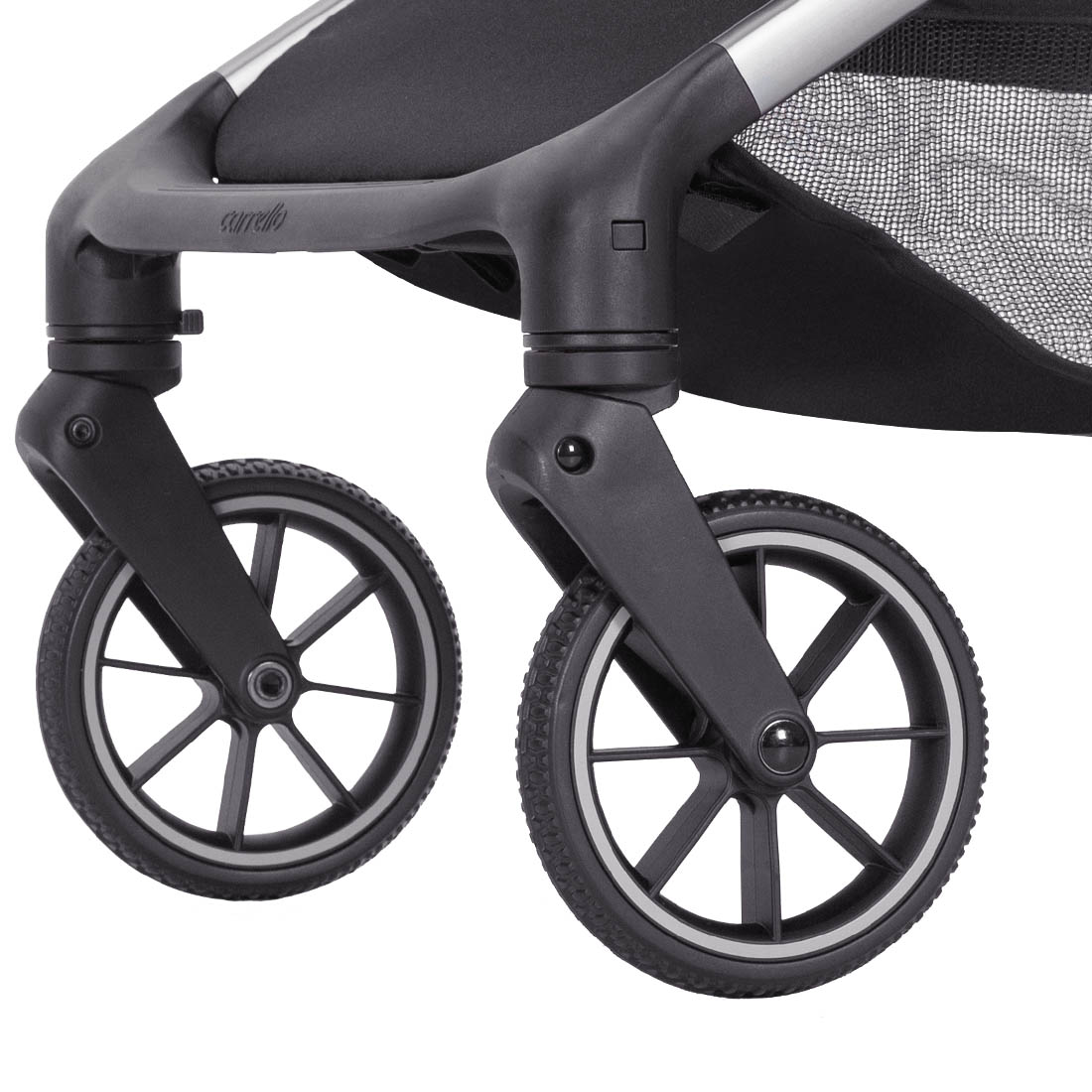 Passeggino Atom M 2025 ruote anteriori girevoli con bloccaggio.