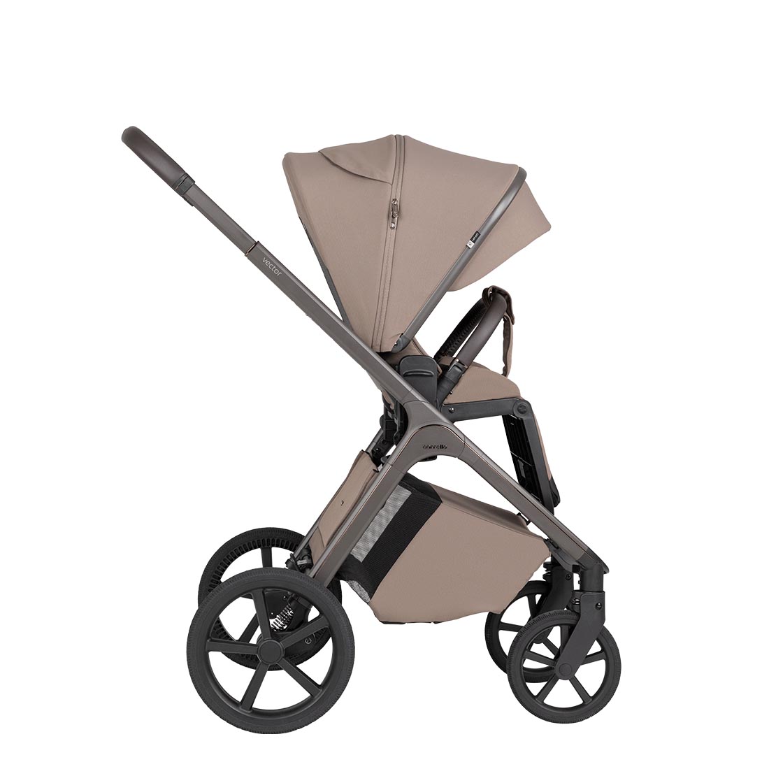 Универсальная коляска Vector 2 в 1 CRL-6552 2025 ANIM Прогулочный модуль складывается текстилем внутрь — сиденье не пачкается в процессе транспортировки коляски в багажнике авто.