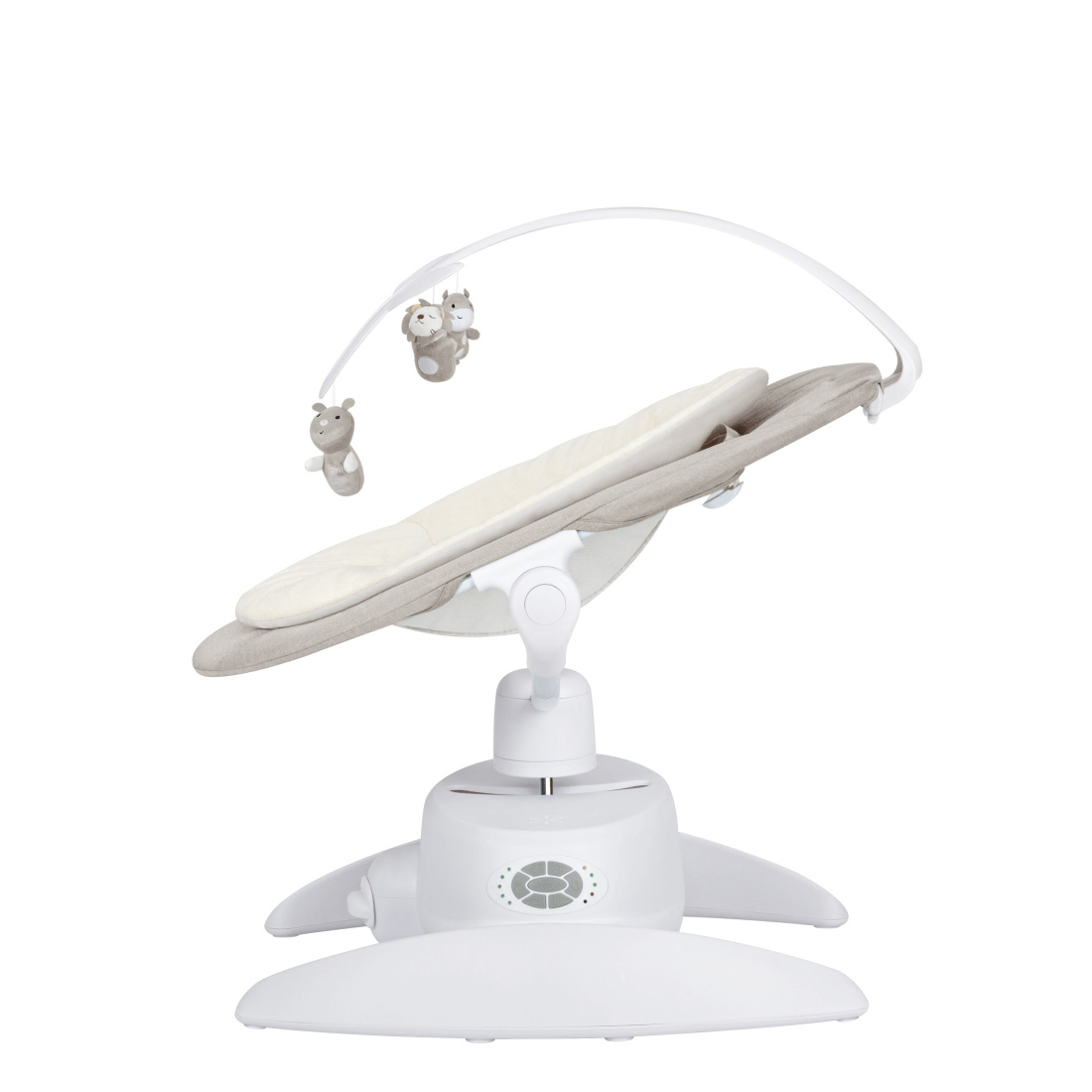 Укачивающий центр Hobby 2024 ANIM Дуга с игрушками устанавливается в одном из 4-х положений.