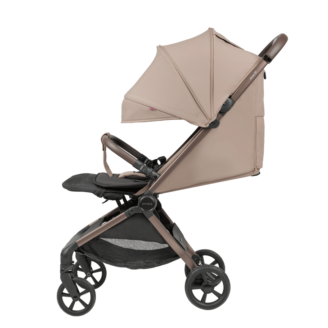 Passeggino Atom M 2025 regolazione meccanica dello schienale.